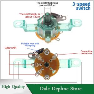 [Dale Dephne] Round Fan Speed Control Switch For Floor Fan Wall Fan Gear Switch Replacement Parts