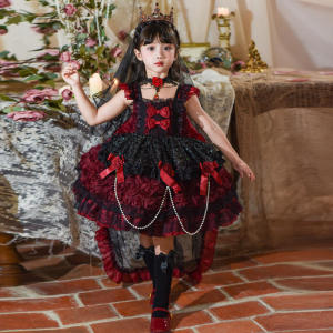Christmas gifts Halloween Halloween Girl Anime Princess Dress Autumn and Winter New Cosplay Cartoon Kawaii Fashion Retro Dress Childrens Birthday Gift