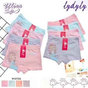 LUSINAN | Celana Dalam Boxer Anak Perempuan LYDYLY 5804 / CD Dalaman Harian Anak Super Lembut