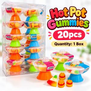 【COD】20pcs Hot Pot Gummies Mini Candy Cups Colorful Food Shaped Sweets Birthday Party Favors Kids Loot Bag Fillers