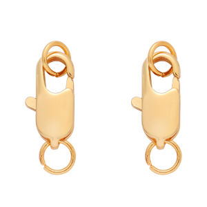 1Pc Lobster Clasps Hooks With Open Jump Rings 18K Gold Plated Copper Bracelet End Lock Buckle For Necklace Chains DIY Jewelry Making Findings Supplies
