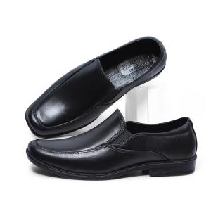 Mens Black Shoes Stylish Korean Style Fashion Non-Slip Waterproof Rubber Slip-On Work Shoes for Students & Office Professionals Closed Toe Creeper Footwear