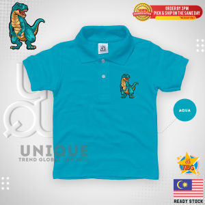 Unique OS Kids Polo Premium Quality Cotton T-Shirt Boy/Girl 3-14 Years Dino1