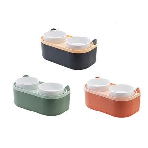 Pet Feeding Bowls Double Bowl Cat Feeder Small Dogs Bowl Kitten Container Bowl Water Dispenser Bowl Cat Supply