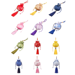 Chinese Sachet Bag with Tassels Drawstring Bag Bag Gift Bag Small Change Purse Embroidered Empty Bag for Girl