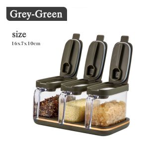 Magnetic Seasoning Box Spice Jar With Spoon Container Set Storage Box Jar Seasoning Pot Salt Sugar Container調味料 收納盒