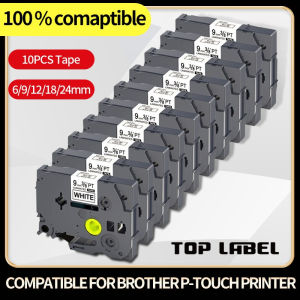 10 Pack TZe221 Compatible for Brother P-touch TZe-221 Tze221 TZ221 TZ-221 Tape 9mm Black on White Laminated Label Tape for PTD210 PT-H100 PTH110 PT-D400AD PTD600 PT-1290