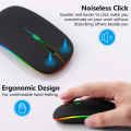 GOOJODOQ Wireless Mouse Rechargeable Bluetooth Mouse for Laptop Rechargeable Mouse Dual Mode 2.4Ghz USB + Bluetooth Mouse For Computer Silent Wireless Mouse LED Backlit. 