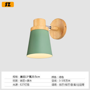 SXH  Nordic Solid Wood Color Wall Lamp Simple Modern Bedroom Bedside Wall Lamp Macaron Living Room Corridor Lamp Hallway Lamp