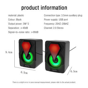 Computer Speaker 3D Stereo Sound Surround Loudspeaker with RGB LED Light For PC Computer Laptop RGB LED Gaming Speaker Audio Desktop 音响