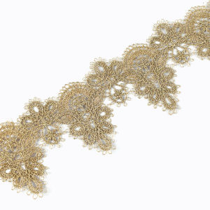 5Yards Gold Line Embroidery Lace Trim Sewing Wedding Bride Applique Dress Clothes Decor Ribbon