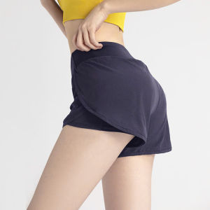 Quần đùi nữ tập gym yoga chạy bộ bơi 2 lớp có túi đựng điện thoại quần short nữ vải mềm mại