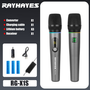 RAYHAYES RGB Wireless Microphone UHF Channels Professional Karaoke Microphone for Videoke Performance