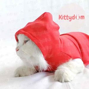 KITTYDOM Hoodie Kucing Jaket Kupluk Baju Kucing Anjing Tanpa Lengan Kitten Puppy Kelinci Monyet Baju Hoodi Hewan Plus Penutup Kepala