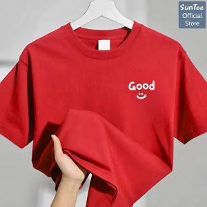 Áo thun nữ form vừa SUNTEE STFV184 phong cách basic in hình 084 vải cotton 250GSM cao cấp thoáng mát
