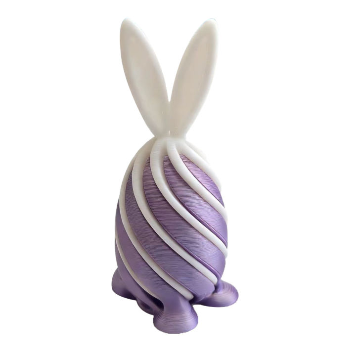 3d Printed Rabbit Model Rabbit Ear Egg Toy Spiral Bunny Ear Egg Fidget ...