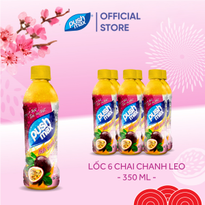 Lốc 6 Chai Nước Trái Cây Pushmax Chanh Leo (350ml x 6 Chai)