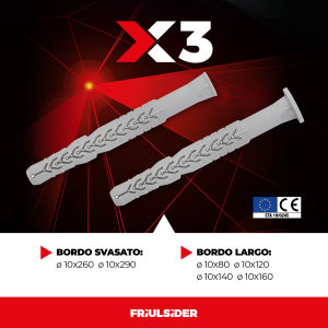 [Video] Bộ Vít Tắc kê nở nhựa Ý cao cấp X3 8x80mm FRIULSIDER - tắc kê thông minh CHỊU TẢI CAO lắp mặt dựng khuôn cửa kệ bàn thờ ( 10 bộ/túi )