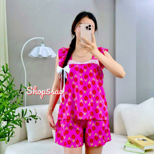 [HCM] Đồ bộ tole lanh nữ mặc nhà đồ bộ đùi 2 dây phối ren ngực Tole 2 da loại 1 SHOP5SAO (53-75kg)