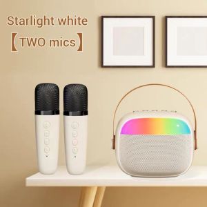 SUPERMAX K30 Mini Karaoke Bluetooth Speaker  Microphone Audio With 2 Microphone Karaoke Home Party Outdoor With RGB