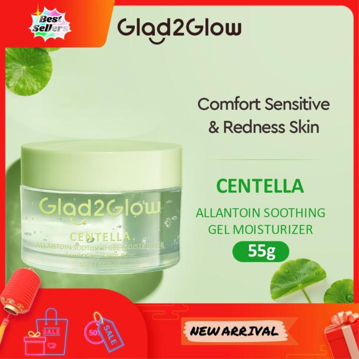 ⭐ ⭐READY STOCK⭐ ⭐ Glad2Glow Centella Allantoin Soothing Moisturizer Gel Repair Skin Barrier Oil-Control Hydrating Moisturizer Cream (55g)