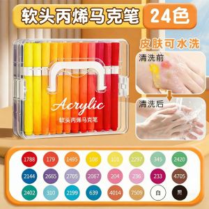 Acrylic Marker Pens Set Waterproof Quick-drying Rich Pigment Paint Art Markers Pen Penanda Akrilik Boleh Basuh Kering Cepat Lukisan Seni Pelajar Premium Quality High Performance Durable Long L #2437