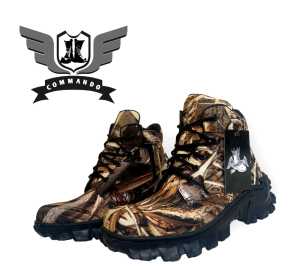 COD !!! Sepatu Pria Camo Pendek 6Inci commando Low Boots Zipper Safety Hiking Hunting Army Abri