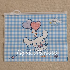 (PER 4 PCS) POUCH/DOMPET KOSMETIK MIKA TRANSPARAN SERBAGUNA SANRIO MOROL MELODY POCA KUROMI KITTY