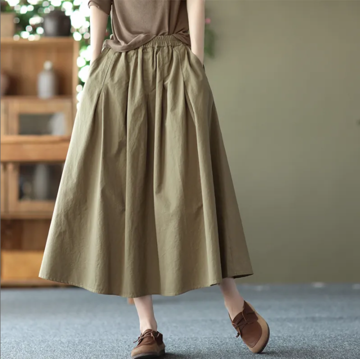 Plus size shop khaki skirt vintage