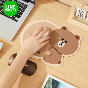 100% Authentic Line Friends Mouse Pad Brown Anti-slip Silicone Soft Material Comfortable Portable Birthday Gift LFB107