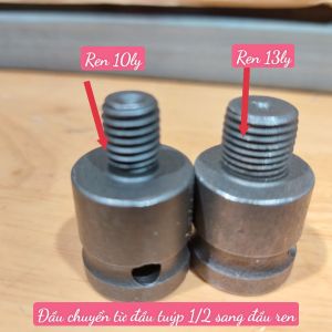 Đầu chuyển Bulong 1/2 Sang khoan Ren 10mm hoặc 13mm  dầu chuyển ren 10ly kết hợp với các đầu khoan 10ly và đầu chuyển ren 13ly kết hợp với đầu khoan 13ly dụng cụ kết nối giữa dầu khoan máy bắn bulong đầu tuýp 1/2- Cửa Hàng Nam