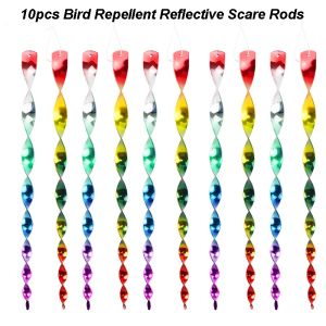 10pcs Bird Repellent Reflective Scare Rods Multicolor Reflective Bird Device Outdoor Bird Scare