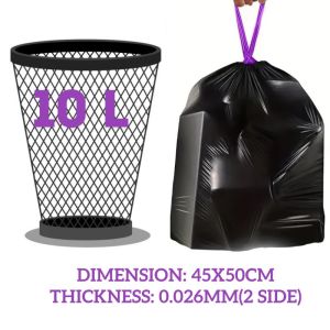 Drawstring Disposable Garbage Bag Strong Plastic Waste Basket Beg Plastik Sampah