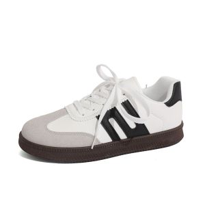 YOTO Women Sports Shoes Casual PU Leather Low Top And Lace Up Color Block Fashion Sneakers.