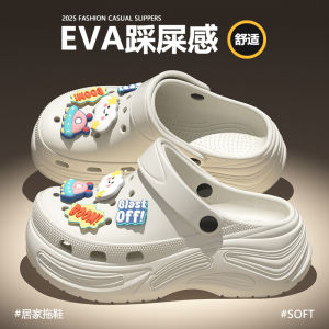 [Free Shipping] WomenS Summer New Cartoon DIY Closed-Toe Beach Sandals With Thick Soles For Outdoor Wear