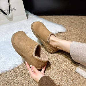 Free Shipping Queen-Style Retro Chunky-Soled Fleece-Lined And Thick Cotton Shoes For Women A New Winter Collection Versatile And Warm