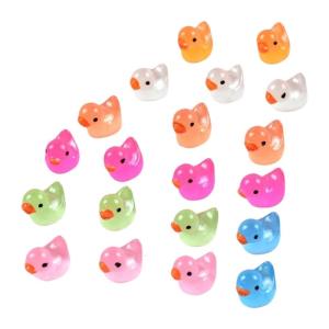 20PCS Night Glowing Duck Figurines Cartoon Animal Models For Office Desk Or Bookshelves Decoration Desk Ornaments
