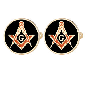 1Pair Circular Square Freemason Logo Creative Design Cufflinks Personalized French Shirts Business Cuff Links Accessories