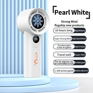 New Portable Handheld Turbo Fan 100-speed Adjustable Jet Fan Mini Fan LED Display 3000mAh Large Power