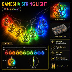 LED Deepavali lights 2METER Metal diwali lights Led Fairy Lights 10LED Hanging Battery powered for room Deepavali decoration