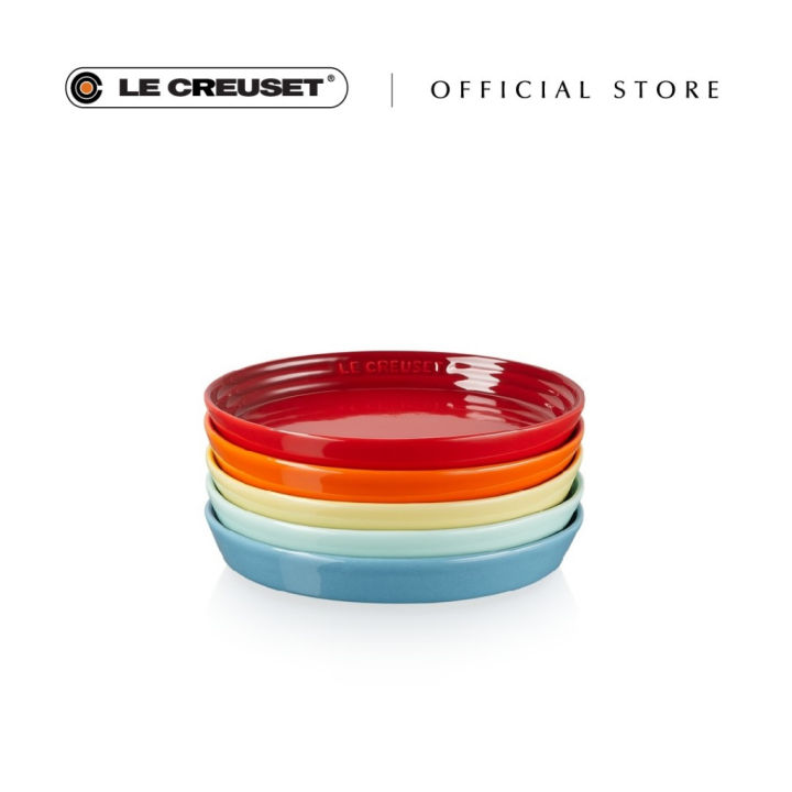 Le Creuset Stoneware Neo Round Plate - Cherry Red/Flame/Soleil