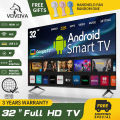 VOVOVA smart TV 32 inch android tv on sale Full HD flat screen led tv Dolby Audio Flicker free Low bluelight Netflix Youtube with free TV Bracket television. 