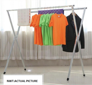 Foldable Clothes Drying Rack Stainless Sampayan Indoor Hanging Rack Heavy Duty Windproof Floor Laundry Rack Suit to Balcony or Landed Property Backyard