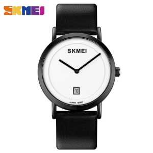 Jam Tangan PRIA SKMEI Analog 1907 BLACK WHITE Water Resistant 30M