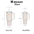 30oz/40oz Stanley Adventure Quencher H2.0 Tumbler With Handle Stainless Steel Vacuum Insulated Car Mug Thermal Iced Travel Cup. 