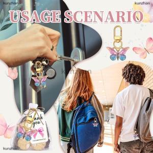 [COD] kunzhan 10 Sets Butterfly Party Favors Keychain With Thank You Kraft Tags For Girls Theme Birthday Party Baby Shower Goodie Bag