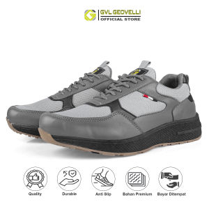 GVL Geovelli 2128 Girlize Grey | Sepatu Snekaers Pria Abu Natural Kasual Olahraga Running Lari