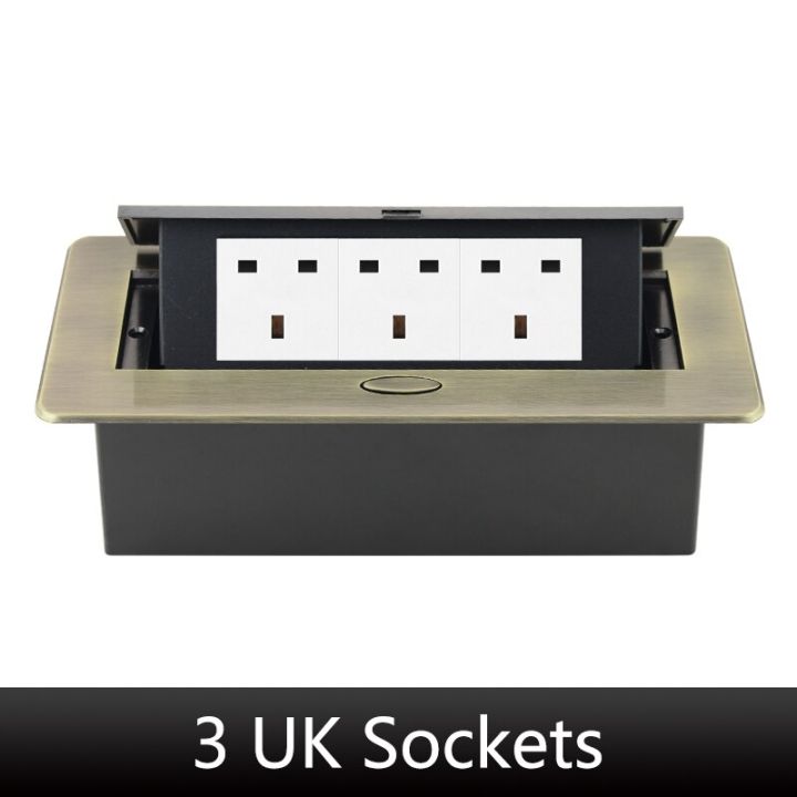 UK Powerstrip Bench Outlet Recessed Plug POP-UP Socket Desktop Socket ...