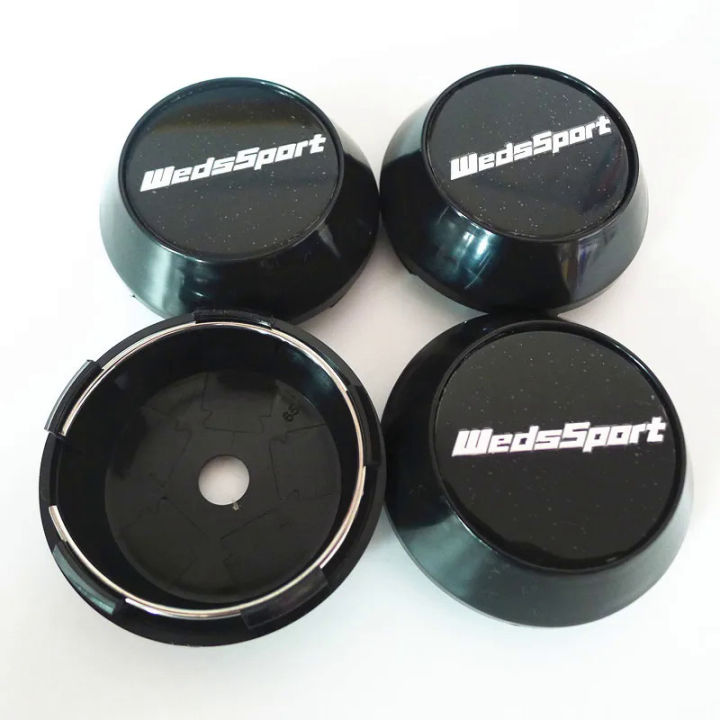 4pcs 65mm WedsSport Wheel Center Caps Hub Weds Sport Logo Emblem Badge