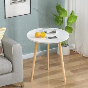 Nordic-Inspired Solid Wooden Coffee Tables & Simple Mobile Side Tables